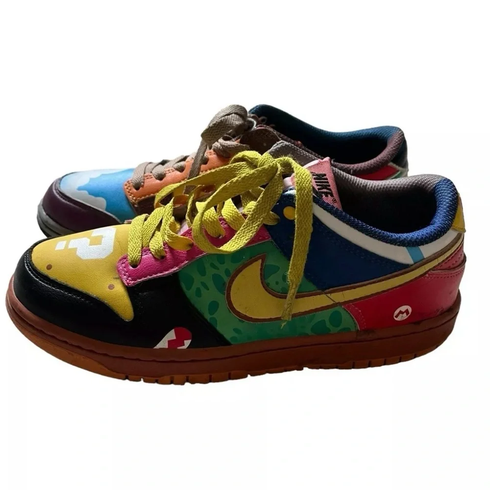 Nike SB Dunk Low Custom women's 8 What the Super Mario Sneakers Shoes No Box‎ ✅ - Picture 5 of 11